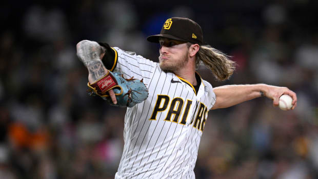 Sep 19, 2023; San Diego, California, USA; San Diego Padres relief pitcher Josh Hader (71) throws a pitch against the Colorado Rockies during the ninth inning at Petco Park. Mandatory Credit: Orlando Ramirez-USA TODAY Sports
